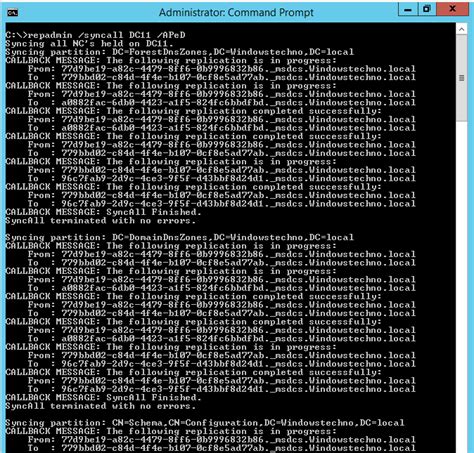 repadmin /syncall /adep